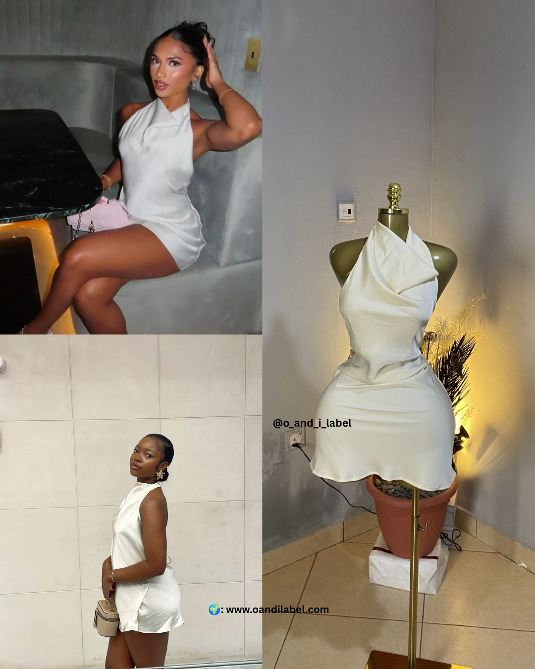 Silk Halter Neck Mini Dress