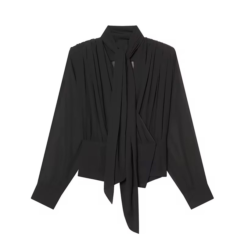 Elegant Draped Cowl-Neck Blouse