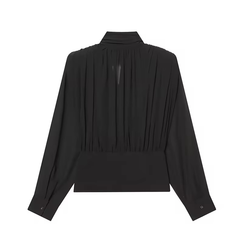 Elegant Draped Cowl-Neck Blouse — image 2 of 3
