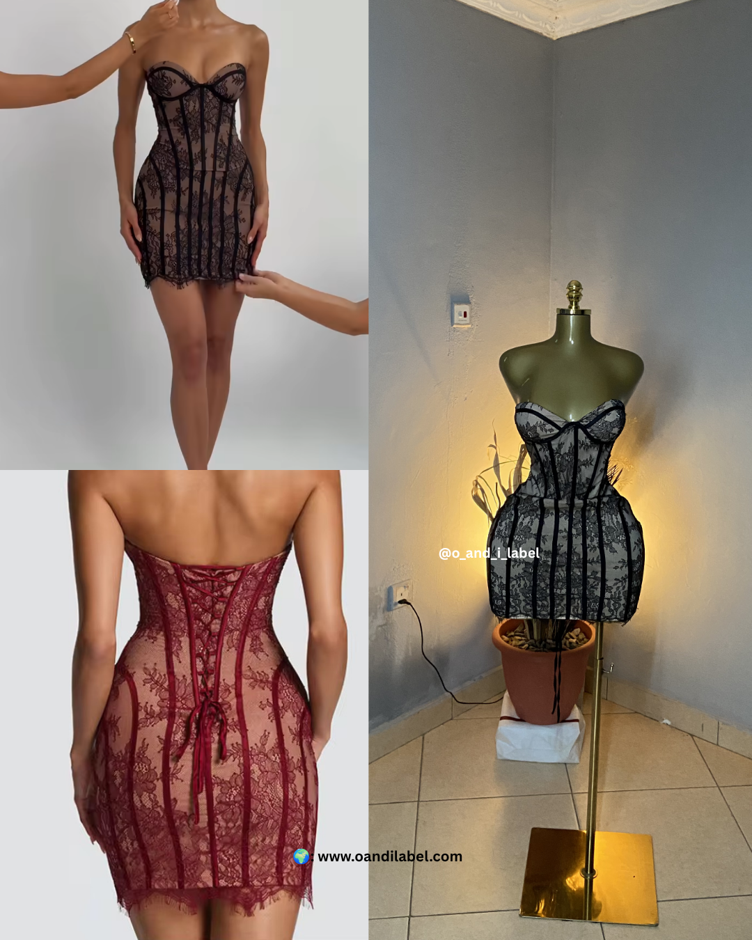 Sleeveless Lace Patchwork Short Dress — image 1 of 3