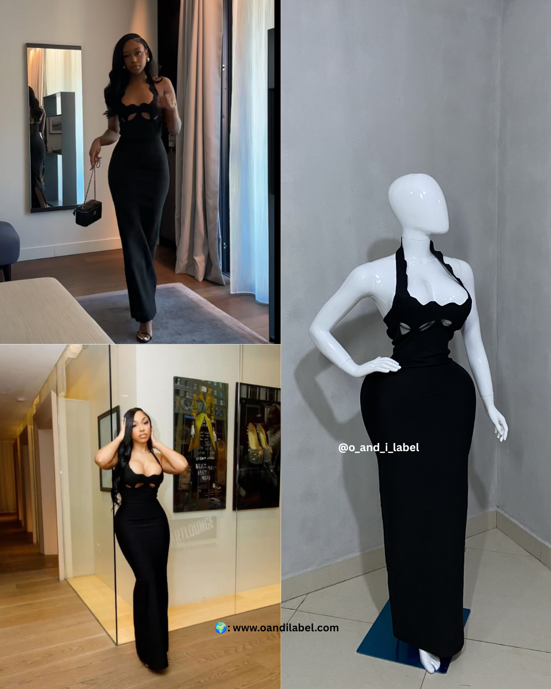 Elegant Long Fitted Bandage Dress