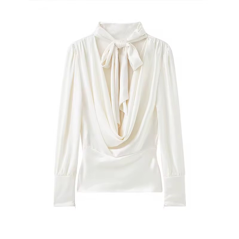 Draped Chic Silk Blouse — image 2 of 5