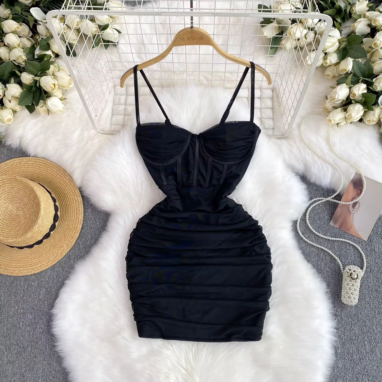 Sleeveless Mesh Mini  Fitted Dress — image 1 of 1