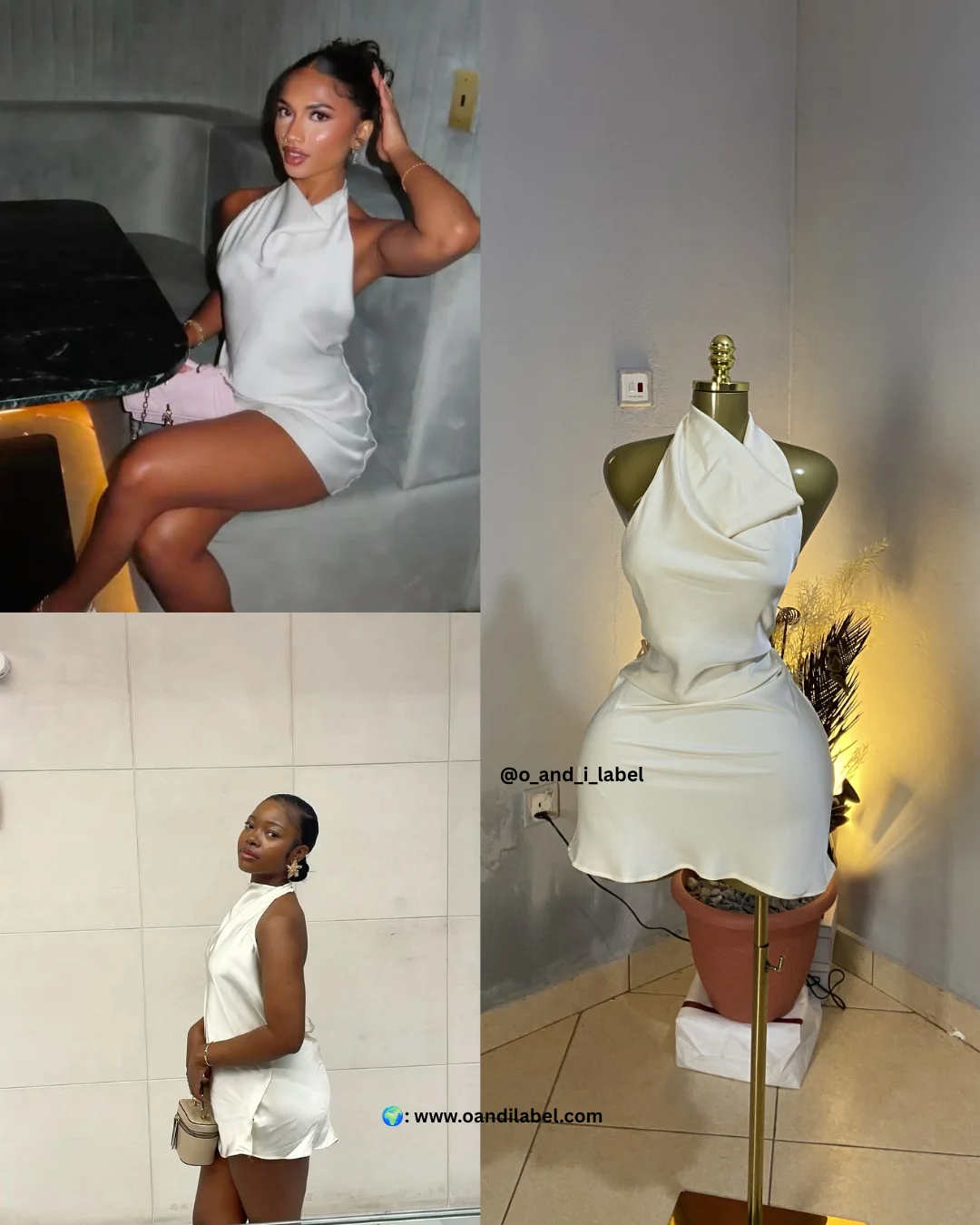 Silk Halter Neck Mini Dress