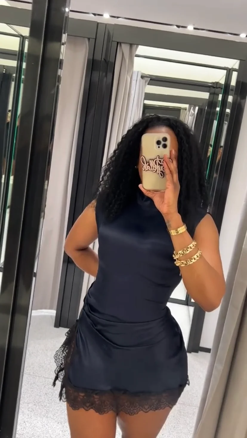 Sleeveless Silk Lace Mini Dress — image 3 of 4