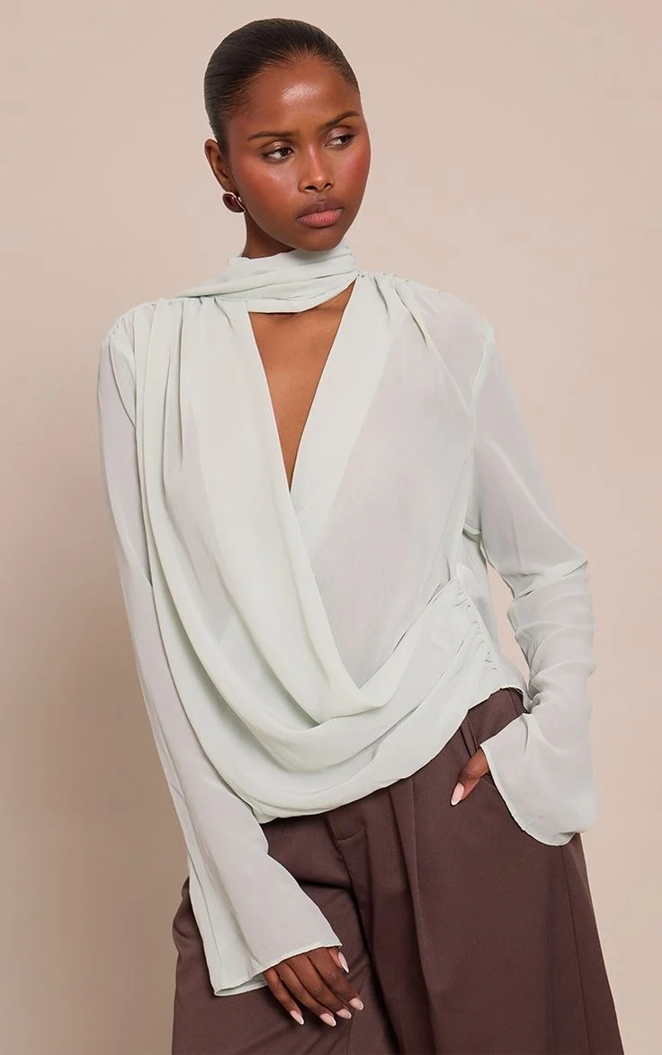 Draped Chic Silk Blouse