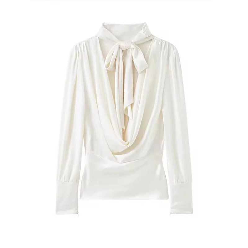 Draped Chic Silk Blouse — image 2 of 5