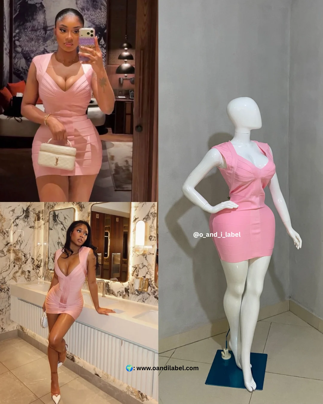 V-Neck Bandage Mini Dress